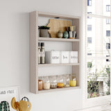Raft de perete Bucatarie Stonewall, 3 rafturi, 43x60x9 cm - Crem