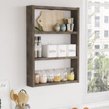Raft de perete Bucatarie Stonewall, 3 rafturi, 43x60x9 cm - Bej