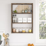 Raft de perete Bucatarie Stonewall, 3 rafturi, 43x60x9 cm - Bej