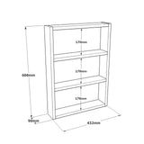 Raft de perete Bucatarie Stonewall, 3 rafturi, 43x60x9 cm - Bej