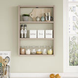Raft de perete Bucatarie Stonewall, 3 rafturi, 43x60x9 cm - Natur