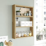 Raft de perete Bucatarie Stonewall, 3 rafturi, 43x60x9 cm - Stejar