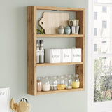 Raft de perete Bucatarie Stonewall, 3 rafturi, 43x60x9 cm - Natur