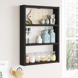 Raft de perete Bucatarie Stonewall, 3 rafturi, 43x60x9 cm - Negru
