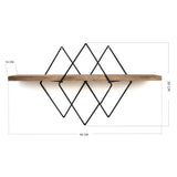 Raft de perete Chelsea, Nuc, 60x36x14 cm