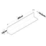 Raft de perete Claudia, Nuc, 90x15x15 cm