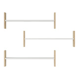 Raft de perete Mento, MDF, 76x15x24 cm - Alb-Stejar