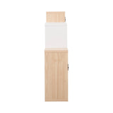 Raft de perete Beldra, Lemn, 84x15x57 cm - Natur-Alb