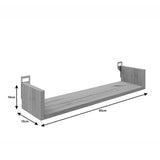 Raft de perete Derva, Lemn, 60x15x10 cm - Gri