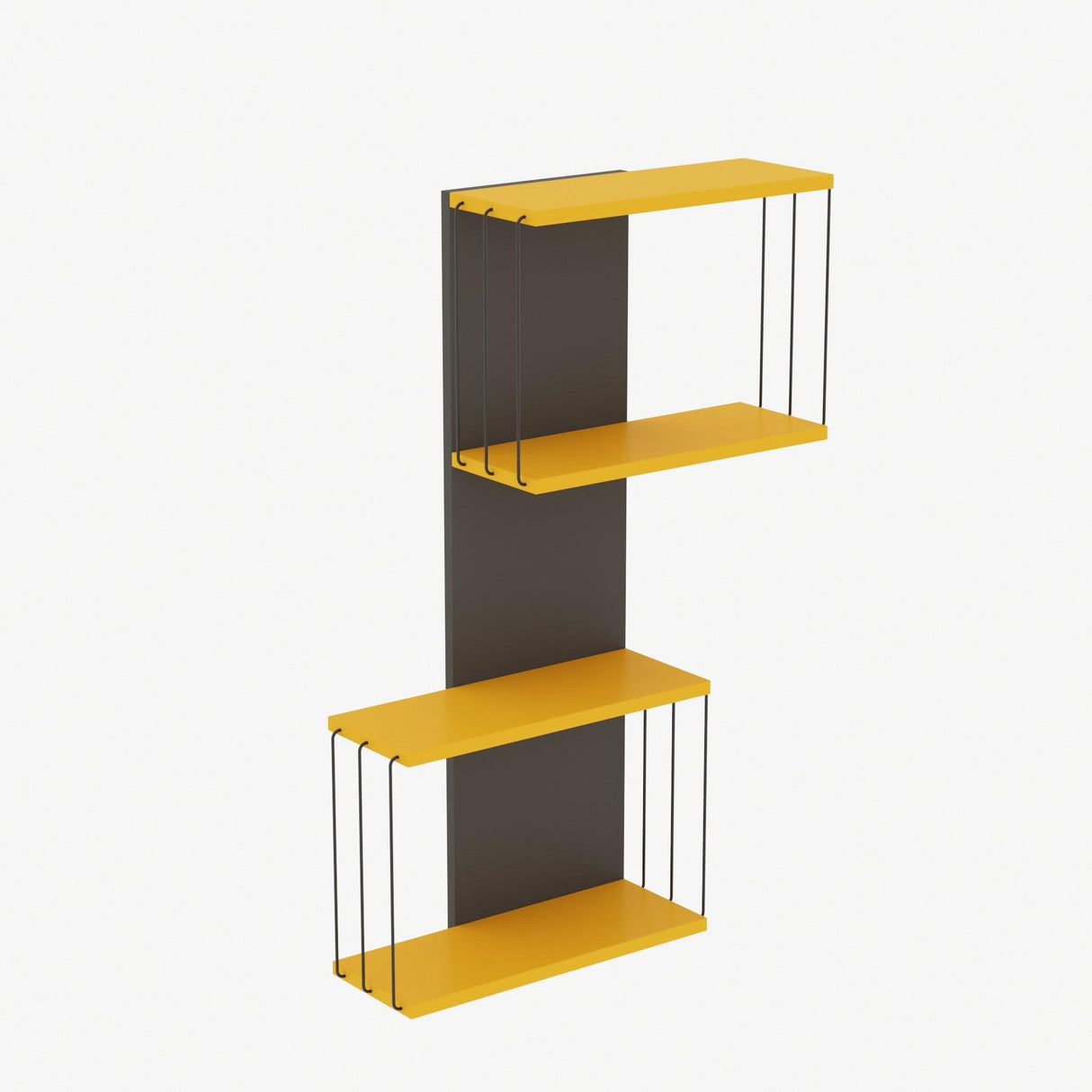 Raft de perete Destan, 64x96x19 cm - Galben