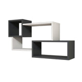 Raft de perete Domino, Antracit / Alb, 91x51x20 cm
