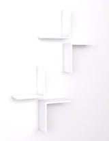 Raft de perete Face 4 Piese, Alb, 29x32x20 cm