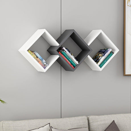 Raft de perete Galaxy Wall Shelf, Gri, 102x42x20 cm