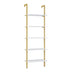 Raft de perete Harris, cu schelet metalic auriu, alb, 60x22x200 cm