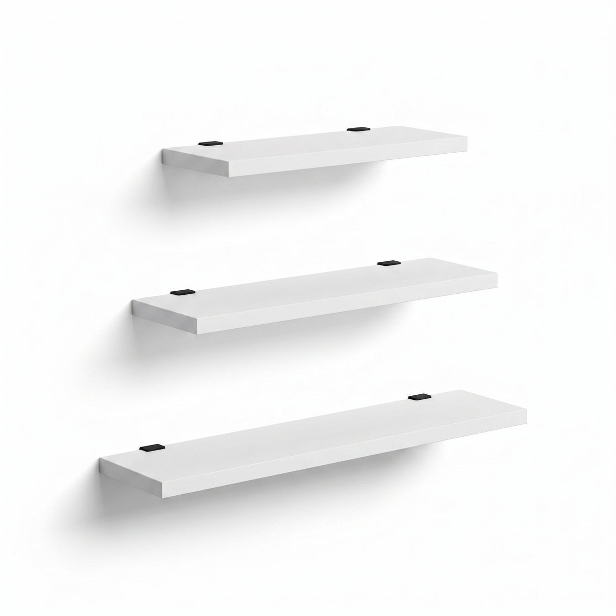 Raft de perete Leila, 3 Piese, Gri - Alb, 30x2x14 cm - Alb