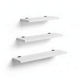 Raft de perete Leila, 3 Piese, Gri - Alb, 30x2x14 cm - Alb