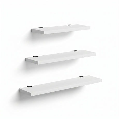Raft de perete Leila, 3 Piese, Gri - Alb, 30x2x14 cm
