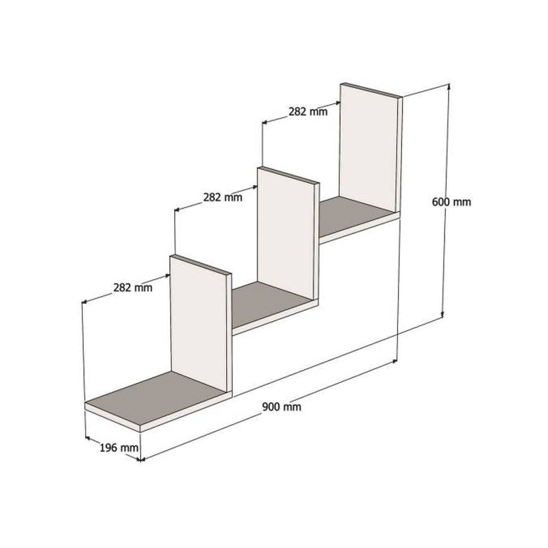 Raft de perete Mauer, finisaj nuc, lemn robust, 90x19x60 cm
