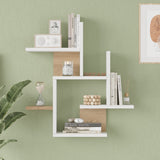 Raft de perete multifunctional Nogara, -alb, Lemn, 62x14x66 cm