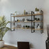 Raft De Perete Raiden cu 3 Rafturi si cadru Metal, Stejar, 140 X 90 X 25 Cm