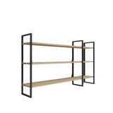 Raft De Perete Raiden cu 3 Rafturi si cadru Metal, Stejar, 140x90x25 cm