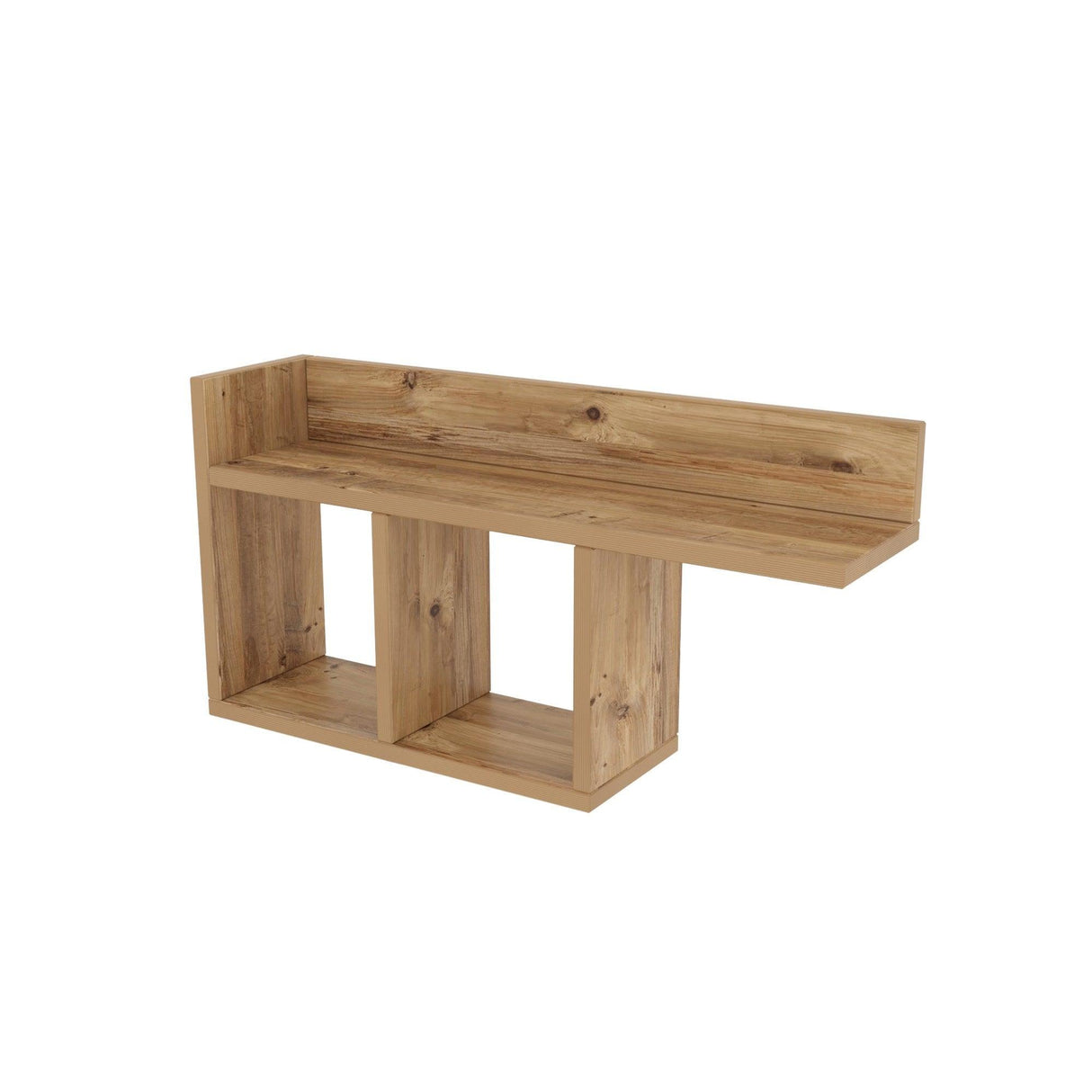 Raft de perete Room, Alb - Gri - Stejar - Galben, 72x37x18 cm - Pin