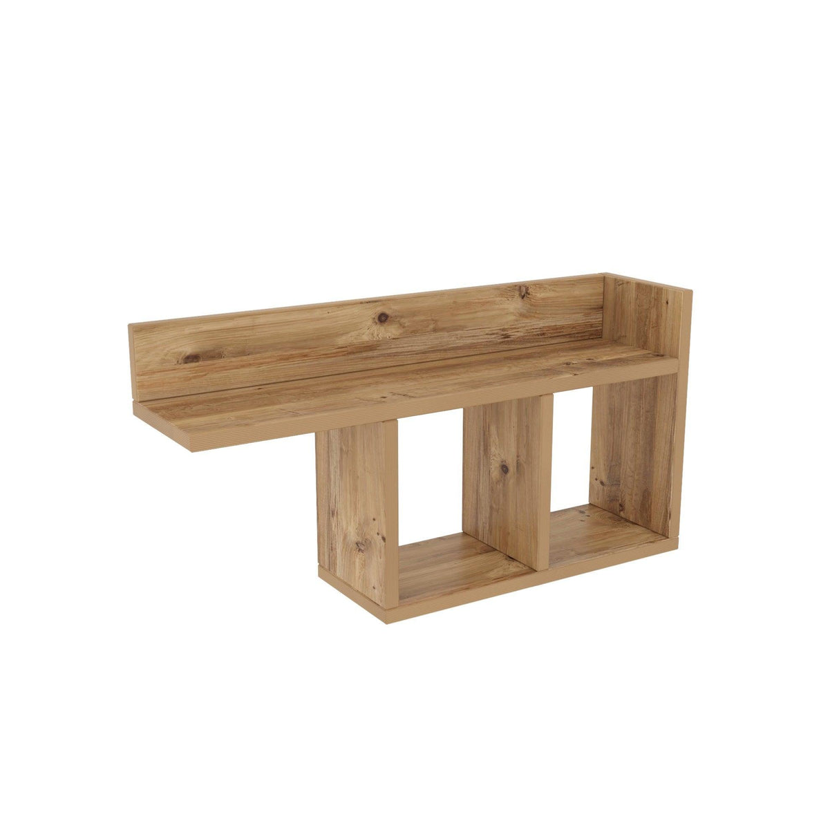 Raft de perete Room, Alb - Gri - Stejar - Galben, 72x37x18 cm - Pin