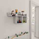 Raft de perete Room, Alb - Gri - Stejar - Galben, 72x37x18 cm - Alb