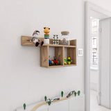 Raft de perete Room, Alb - Gri - Stejar - Galben, 72x37x18 cm - Stejar