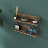 Raft de perete Stake cu 2 etajere, Nuc, 60x15x13 cm