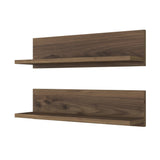 Raft de perete Stake cu 2 etajere, Nuc, 60x15x13 cm