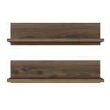 Raft de perete Stake cu 2 etajere, Nuc, 60x15x13 cm