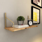 Raft de perete Wall Shelf Straight, Aur, 16x16x45 cm