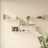 Raft de perete Wall shelf Flear stejar cu antracit color, Antracit - Stejar, 179x15x77 cm - Alb-Stejar
