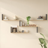 Raft de perete Wall shelf Flear stejar cu antracit color, Antracit - Stejar, 179x15x77 cm - Antracit-Stejar