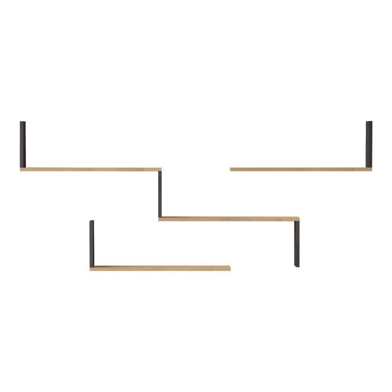Raft de perete Wall shelf Flear stejar cu antracit color, Antracit - Stejar, 179x15x77 cm - Antracit-Stejar