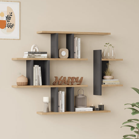 Raft de perete Ledia, MDF, 111x15x78 cm