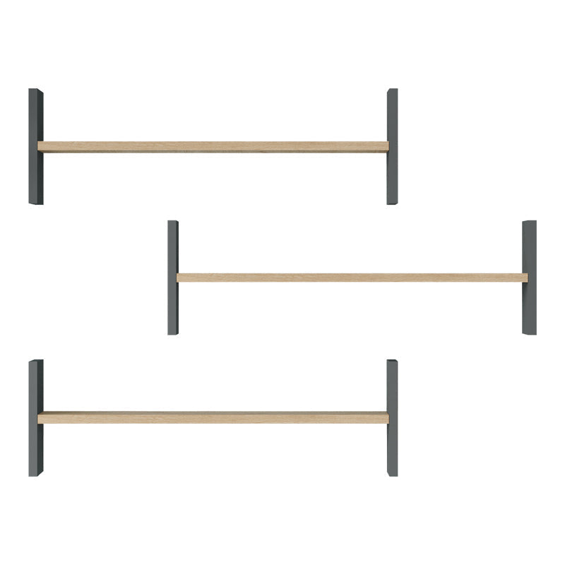 Raft de perete Mento, MDF, 76x15x24 cm - Stejar-Antracit
