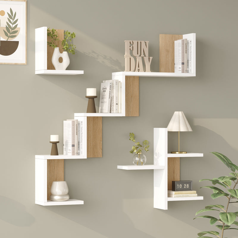 Raft de perete Wall shelf Verso stejar cu antracit color, Stejar - Antracit, 100x15x103 cm - Raft de perete Wall shelf Verso stejar cu antracit color, Stejar - Antracit, 100x15x103 cm - 176-000241
