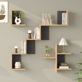 Raft de perete Wall shelf Verso stejar cu antracit color, Stejar - Antracit, 100x15x103 cm - Stejar-Antracit