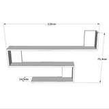 Raft de perete WL10, Stejar, 120x72x15 cm