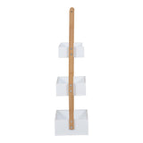 Raft de podea Arvy, Bambus, 32x20x76 cm - Alb-Natur