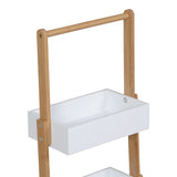 Raft de podea Arvy, Bambus, 32x20x76 cm - Alb-Natur