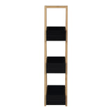Raft de podea Tercy, Bambus, 30x18x80 cm - Negru-Natur