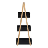 Raft de podea Tercy, Bambus, 30x18x80 cm - Negru-Natur