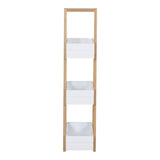 Raft de podea Tercy, Bambus, 30x18x80 cm - Alb-Natur