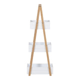 Raft de podea Tercy, Bambus, 30x18x80 cm - Alb-Natur
