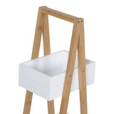 Raft de podea Tercy, Bambus, 30x18x80 cm - Alb-Natur
