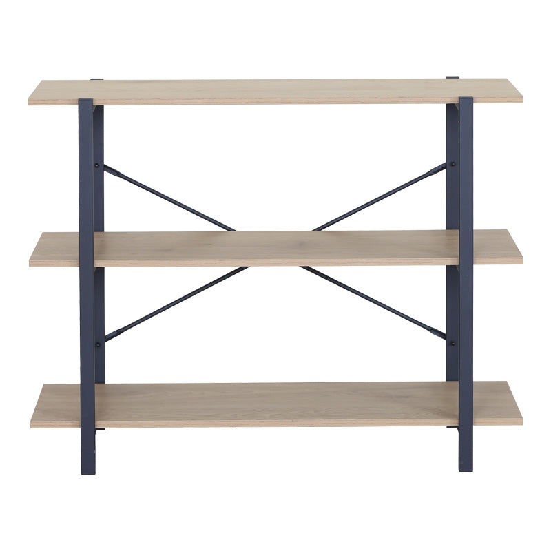 Raft de podea Nebranzo Stejar cu metal, negru, 106x35x80 cm