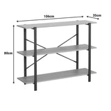 Raft de podea Nebranzo Stejar cu metal, negru, 106x35x80 cm